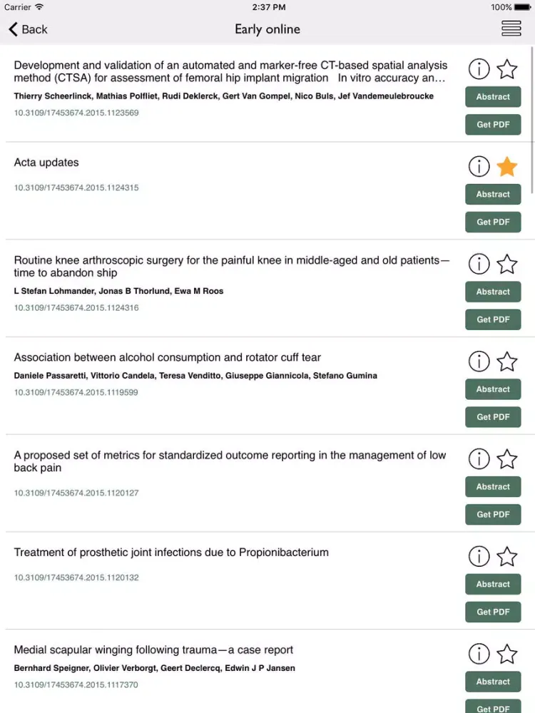 Captures d'écran de Acta Orthopaedica Journal iPad 