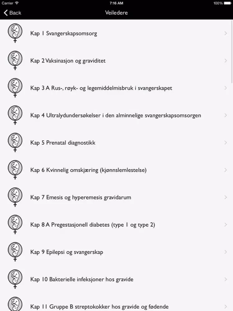 Скриншоты NGF Veileder i fødselshjelp iPad 