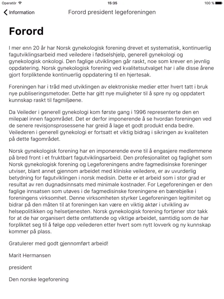 NGF Veileder i generell gynekologi iPad  Screenshots