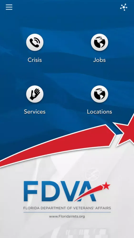 Capturas de tela do Florida Department of Veterans' Affairs