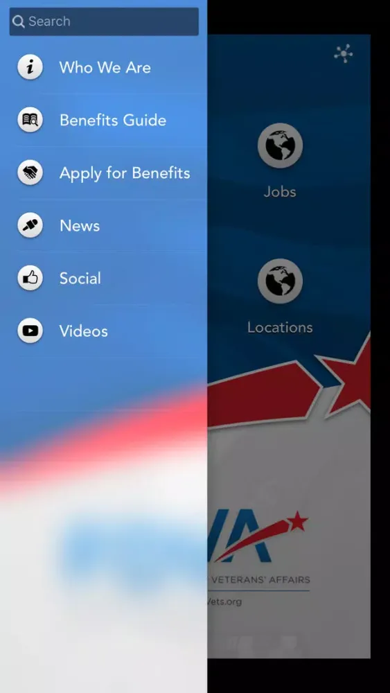 Capturas de tela do Florida Department of Veterans' Affairs