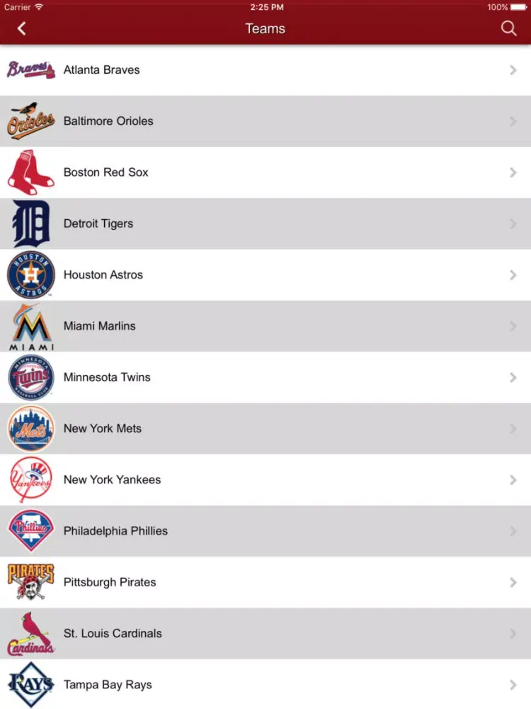 Capturas de tela do Florida Grapefruit League iPad 