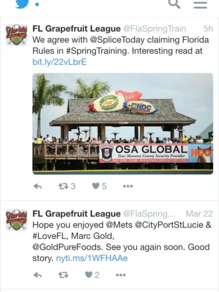 Capturas de tela do Florida Grapefruit League iPad 