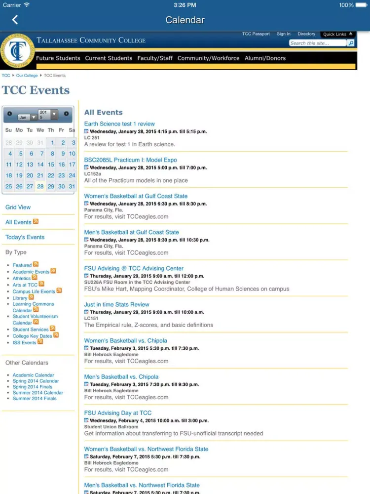 TCC Mobile iPad  Screenshots