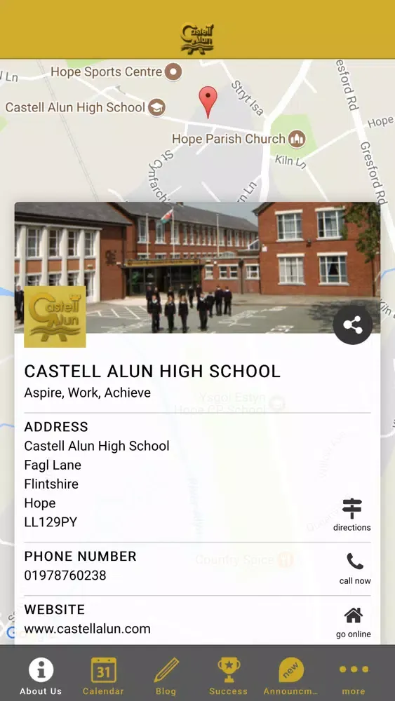 Tangkapan layar Castell Alun High School
