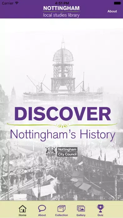 Capturas de tela do Discover Nottingham's History with Nottingham City Libraries