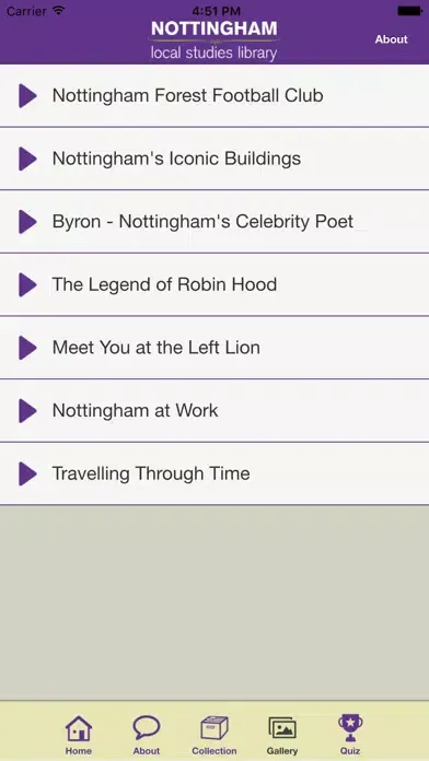 Capturas de tela do Discover Nottingham's History with Nottingham City Libraries