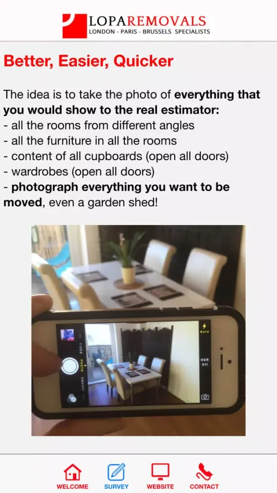 Capturas de pantalla de Lopa Removals Self Survey App