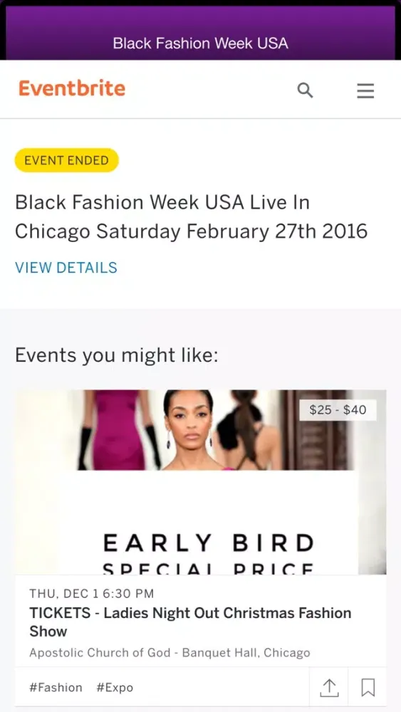 ภาพหน้าจอของ Black Fashion Week USA Event