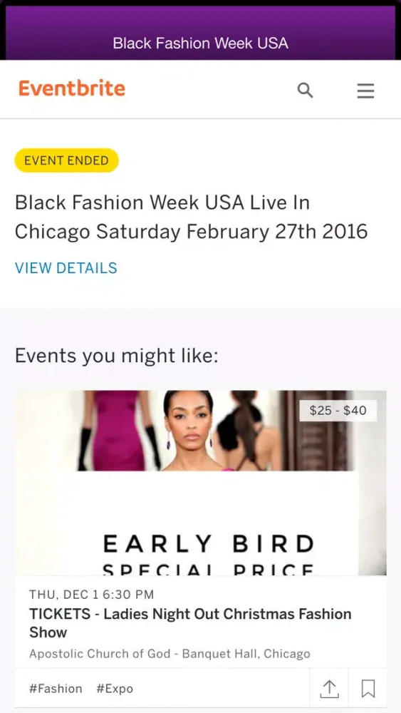 ภาพหน้าจอของ Black Fashion Week USA Event