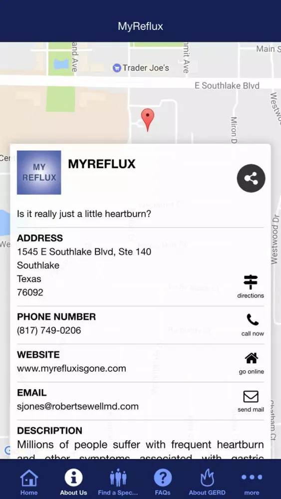 Tangkapan layar MyReflux