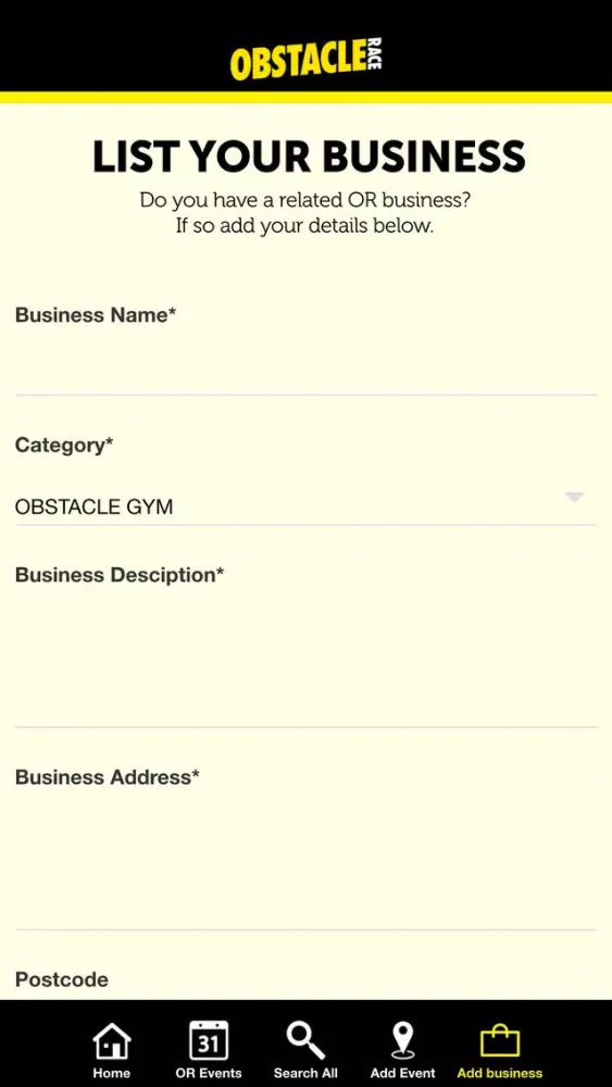 Ảnh chụp màn hình của OBSTACLE RACE MAGAZINE EVENTS