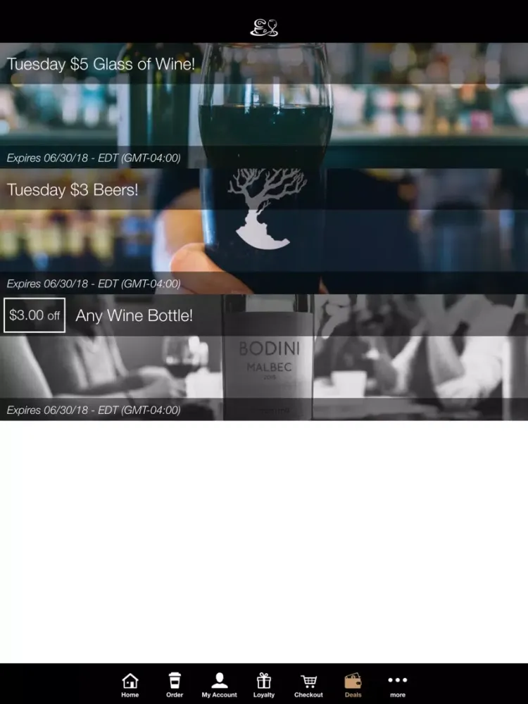 Kidd Coffee & Wine Bar Mason iPad 应用截图