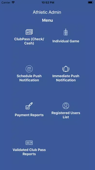 Athletic Dir. Admin Screenshots