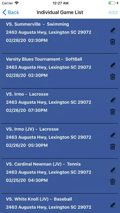 Athletic Dir. Admin Screenshots
