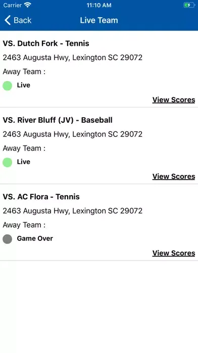 Captures d'écran de LHS Athletics