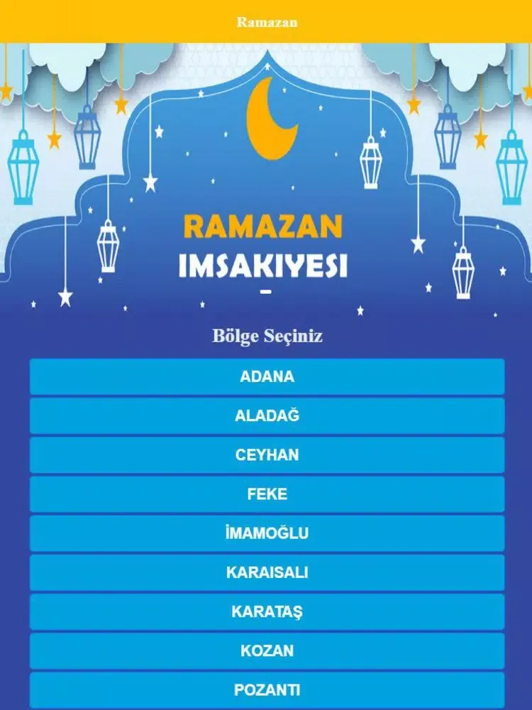 Tangkapan skrin Ramazan Takvimi iPad 