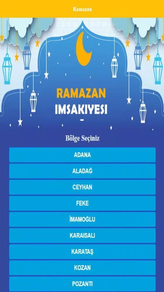 Tangkapan skrin Ramazan Takvimi
