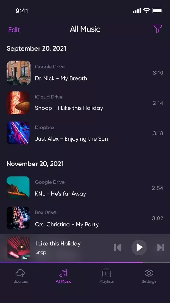 Capturas de pantalla de Cloud Audio Player