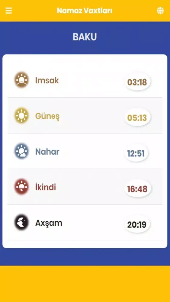 Namaz Vaxtları স্ক্রিনশট