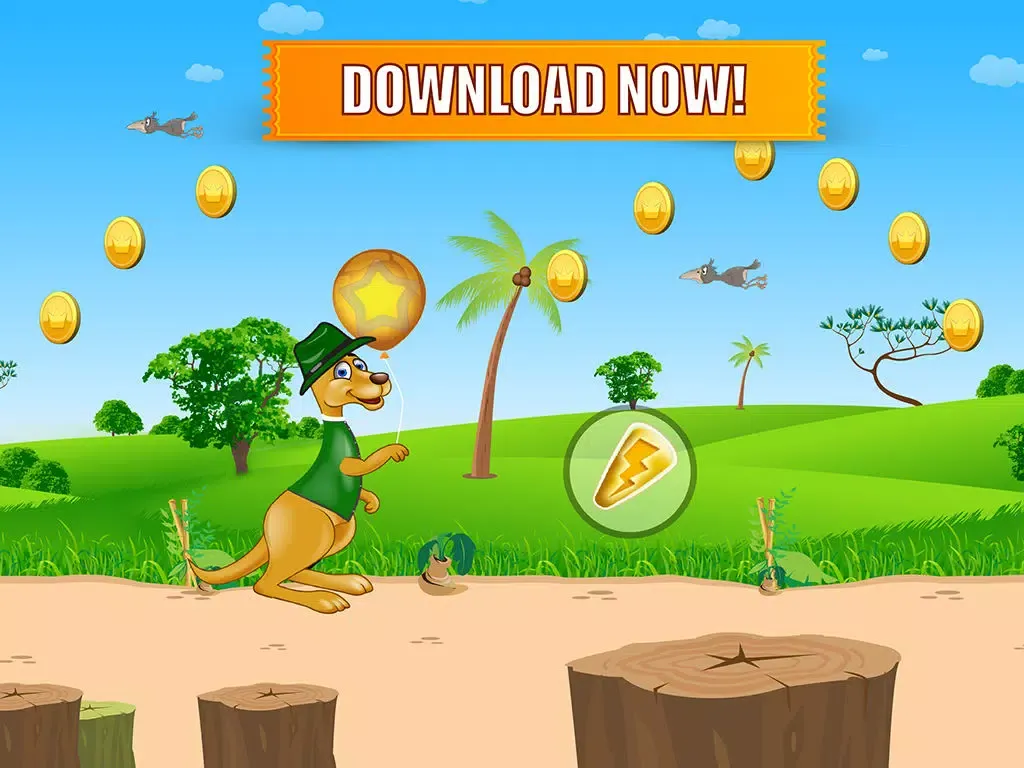 تصاویر Happy Kangaroo Jump Free - Bounce on Poles and Collect Coins iPad 