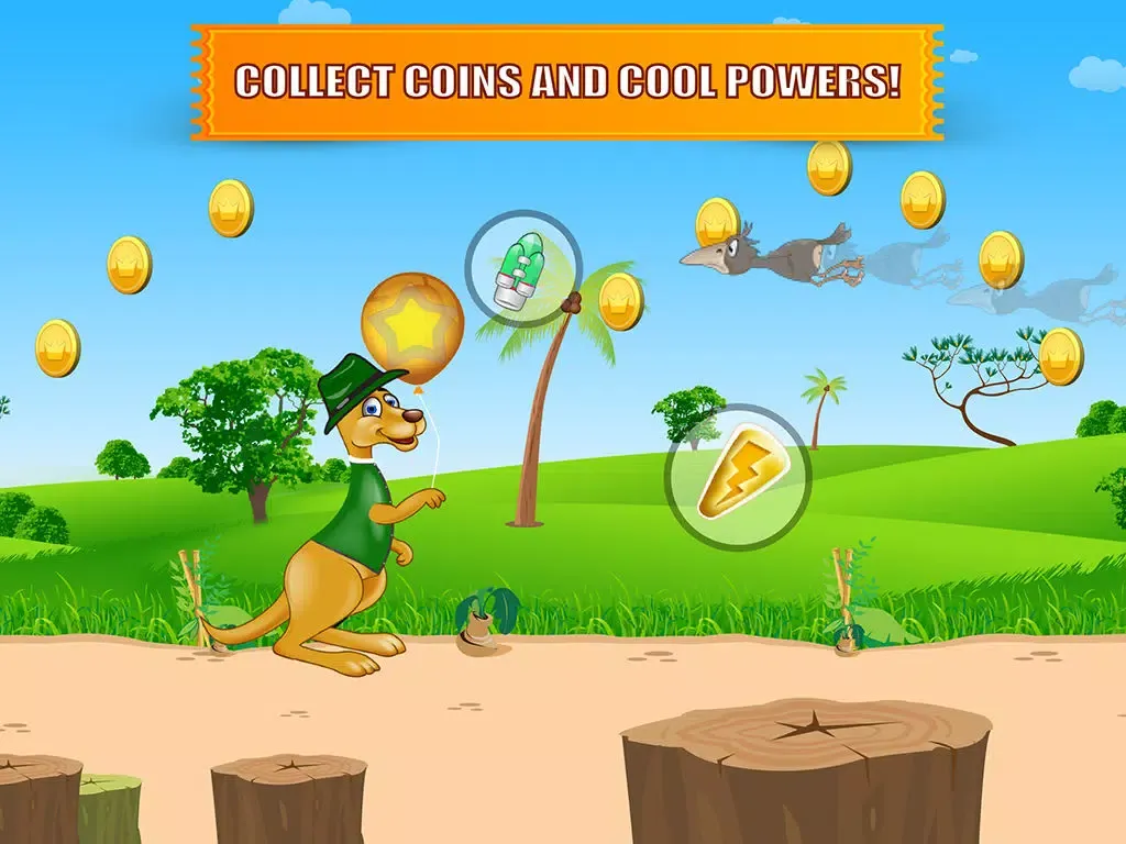 تصاویر Happy Kangaroo Jump Free - Bounce on Poles and Collect Coins iPad 