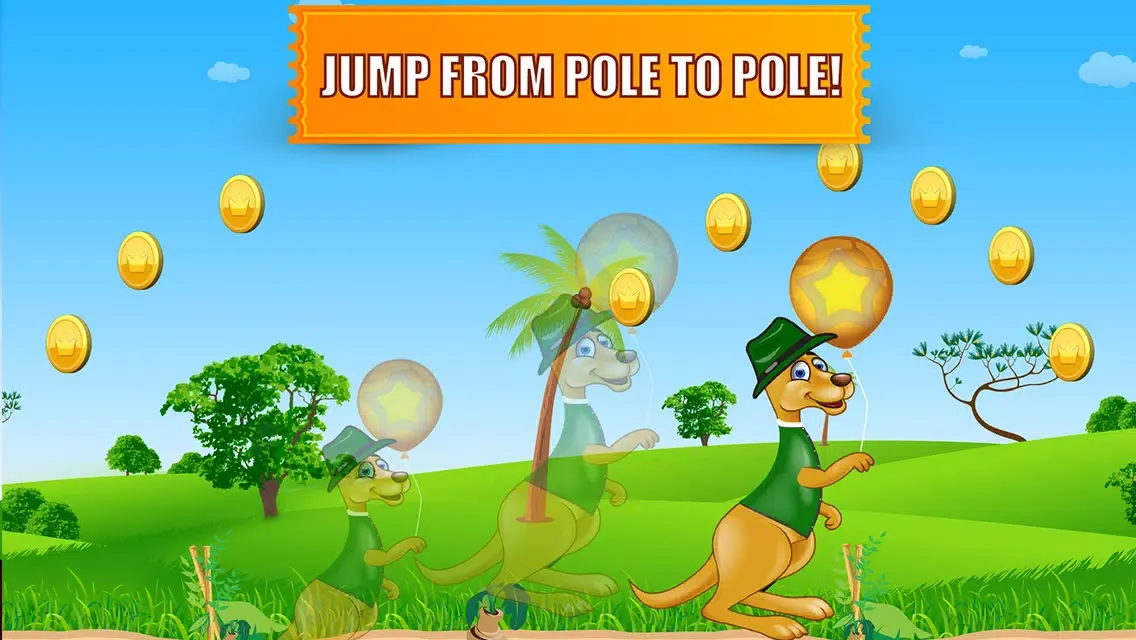 تصاویر Happy Kangaroo Jump Free - Bounce on Poles and Collect Coins