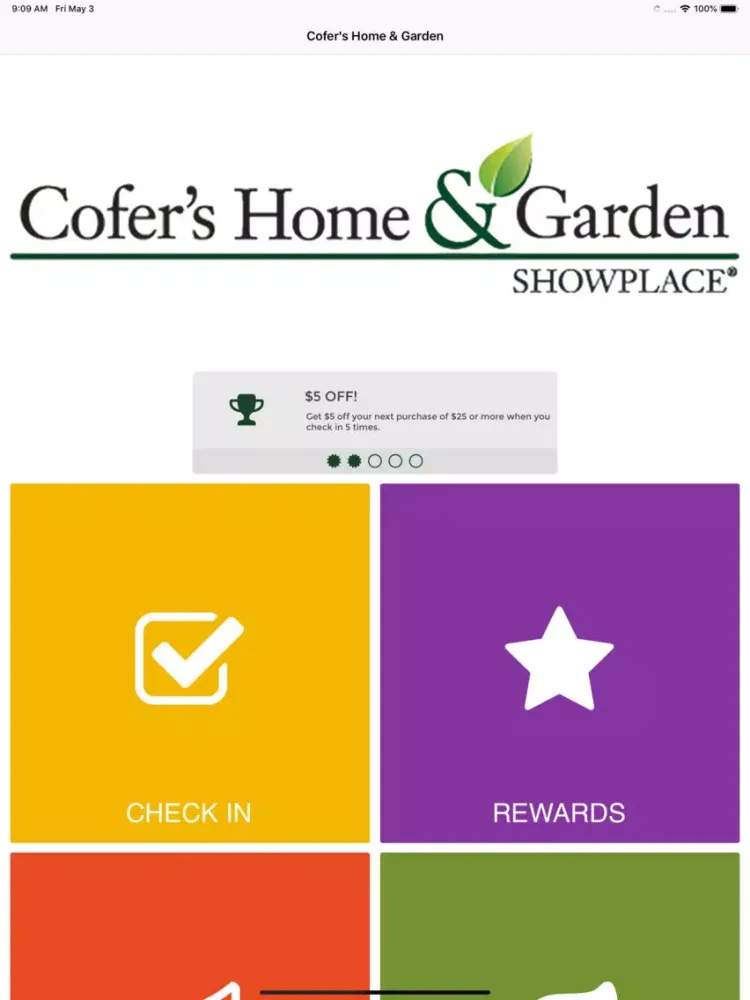 Tangkapan layar Cofer's Home & Garden iPad 