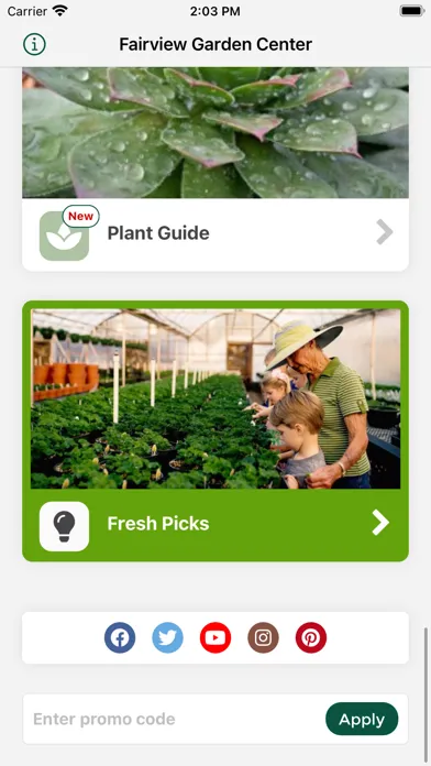 Tangkapan layar Fairview Garden Center
