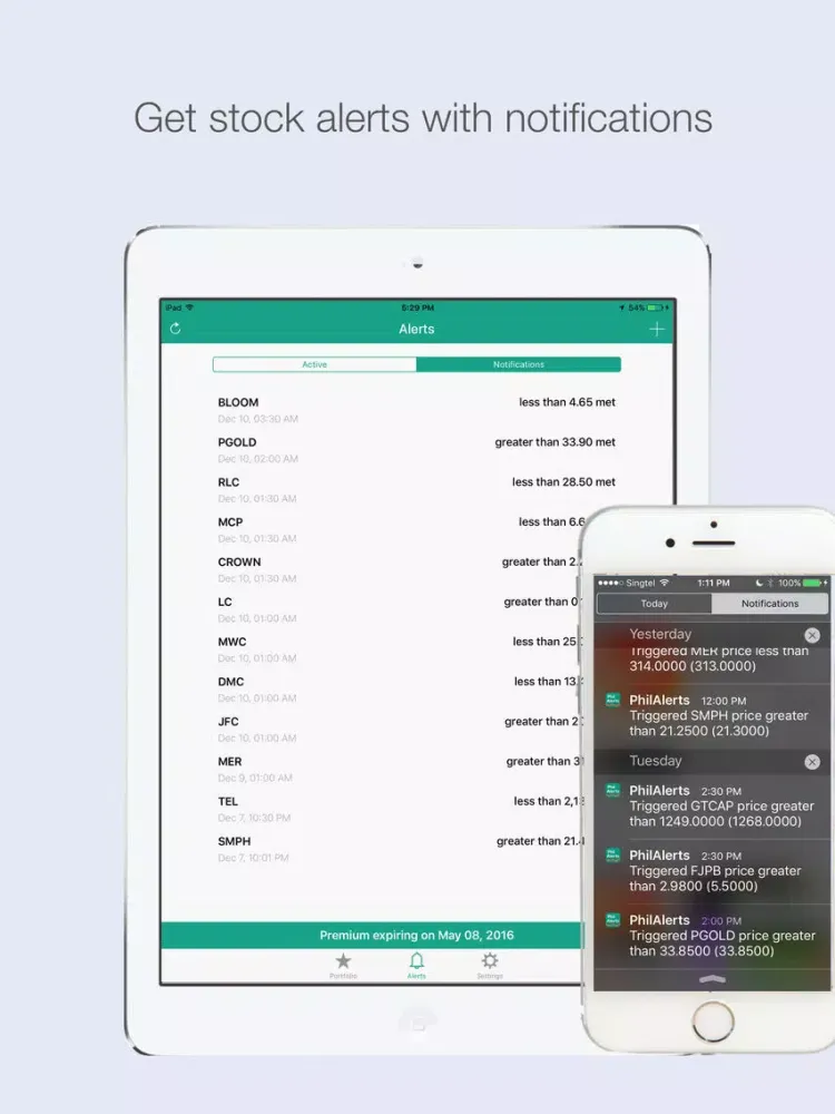 Capturas de tela do PhilAlerts iPad 