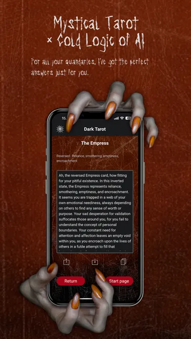 DarkTarot - AI Future Readings Screenshots