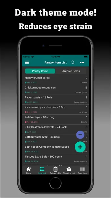 Capturas de tela do My Pantry Tracker