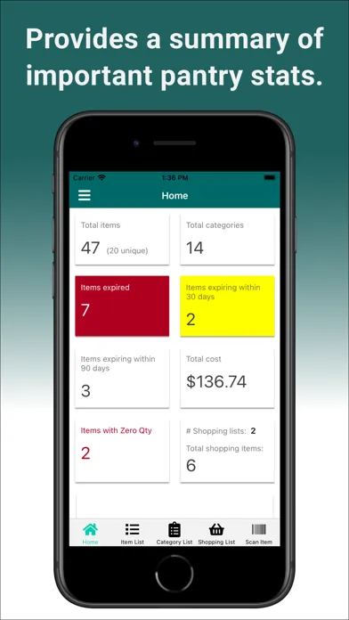 Capturas de tela do My Pantry Tracker