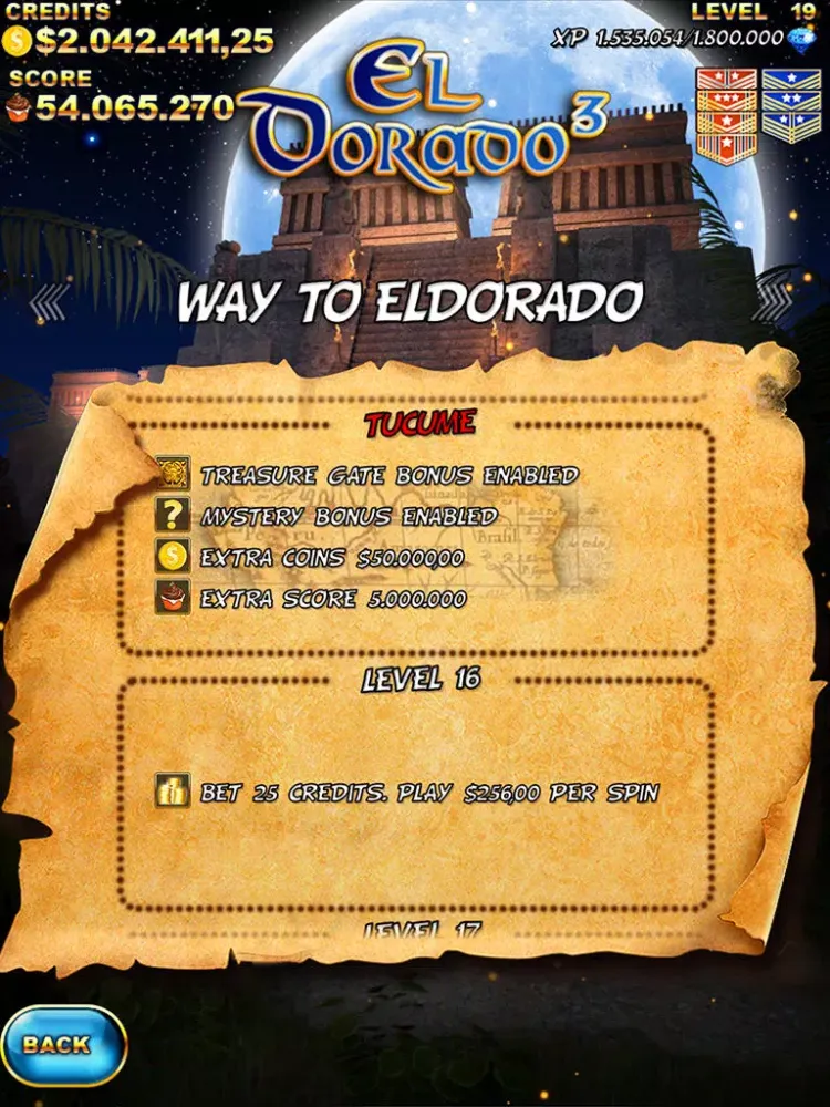 El Dorado 3 Slot Machine iPad  스크린샷