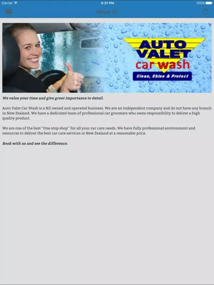Скриншоты Auto Valet Car wash iPad 