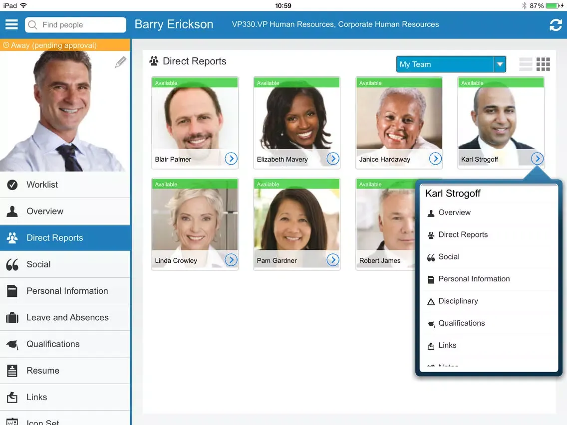 EmployeeCenter for Oracle HR iPad  Screenshots