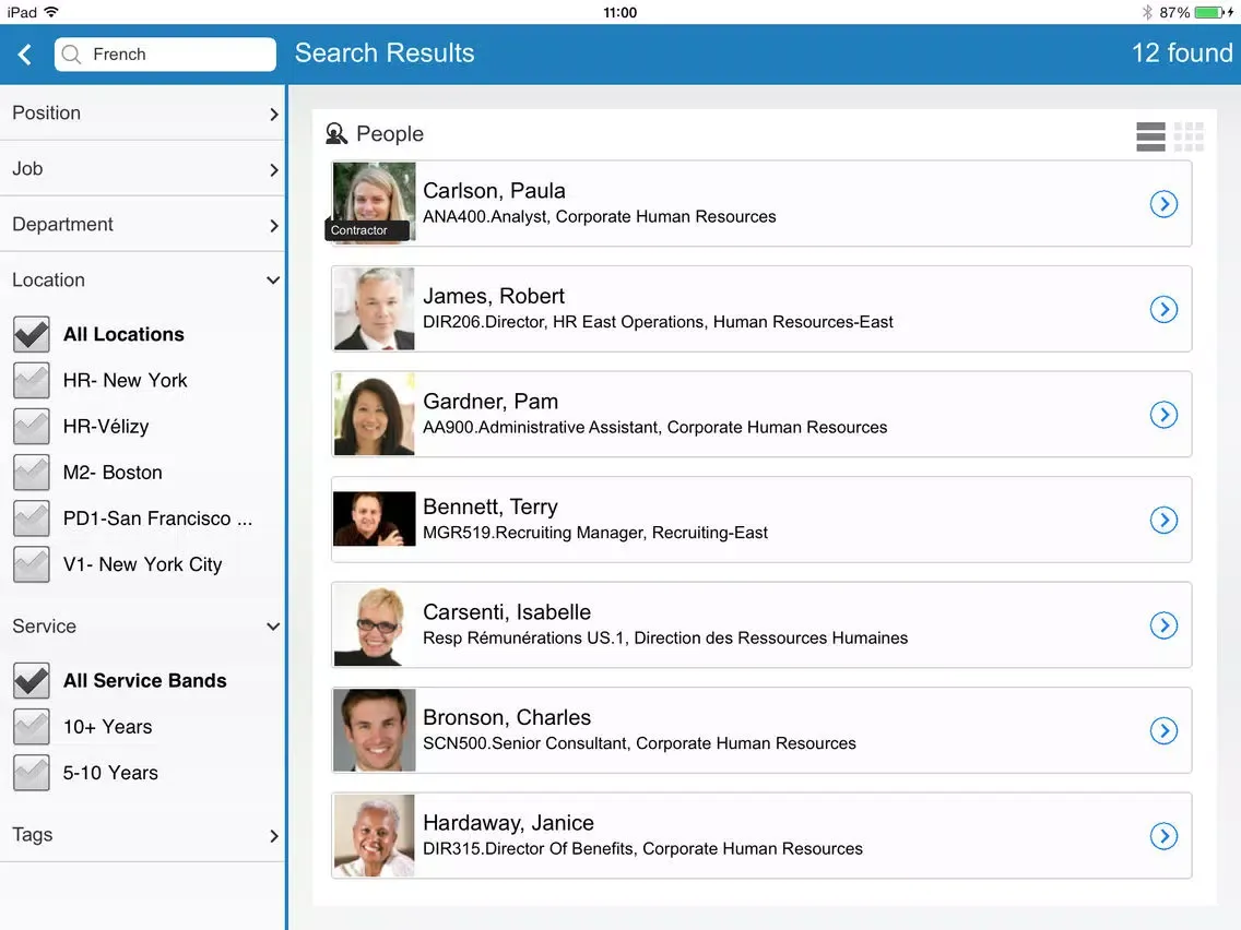 EmployeeCenter for Oracle HR iPad  Screenshots