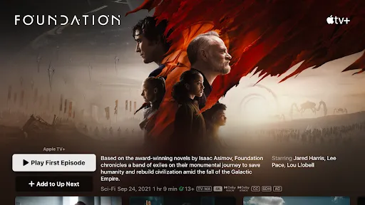 Capturas de pantalla de Apple TV