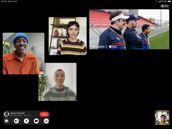 ภาพหน้าจอของ FaceTime iPad 