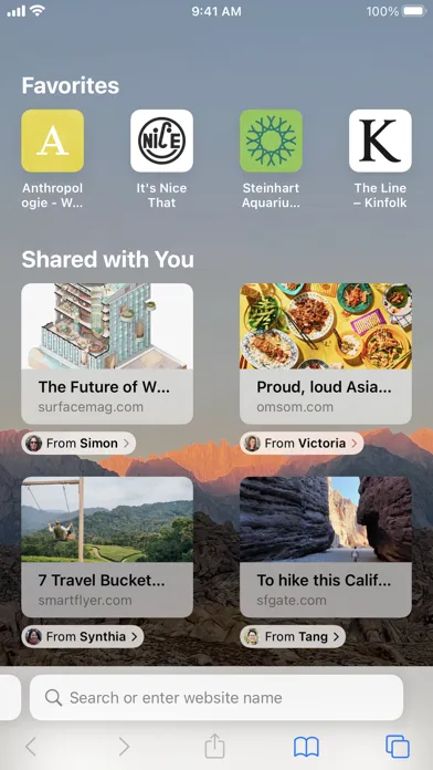 ภาพหน้าจอของ Safari