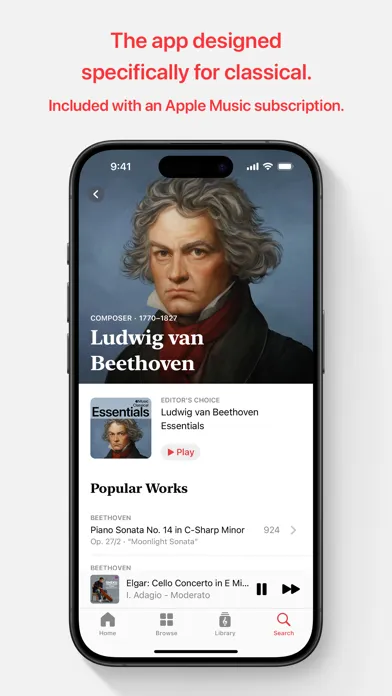 Tangkapan skrin Apple Music Classical