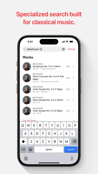 Tangkapan skrin Apple Music Classical