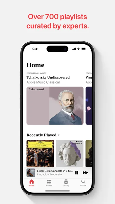 Tangkapan skrin Apple Music Classical