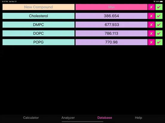 Liposome Calculator iPad  Ekran Görüntüleri