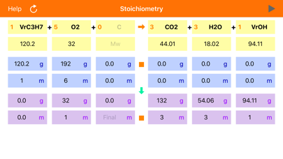 Zrzuty ekranu Stoichiometry