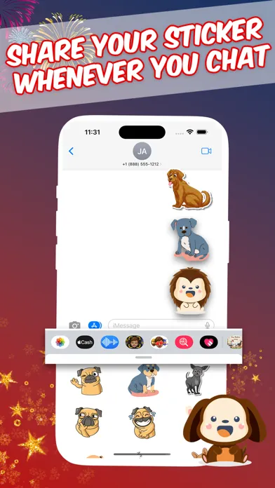 ภาพหน้าจอของ DogEmoji Love Stickers