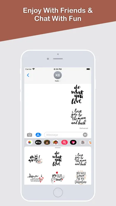 Tangkapan skrin Love Typography Stickers