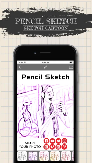 Tangkapan skrin Pencil Sketch-Sketch Cartoon