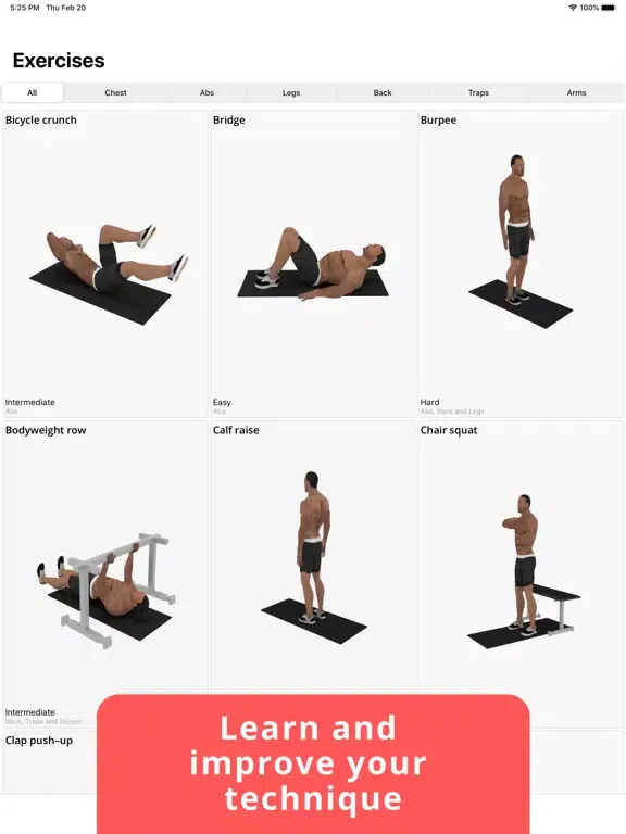 Bodyweight Workout Trainer iPad  Screenshots
