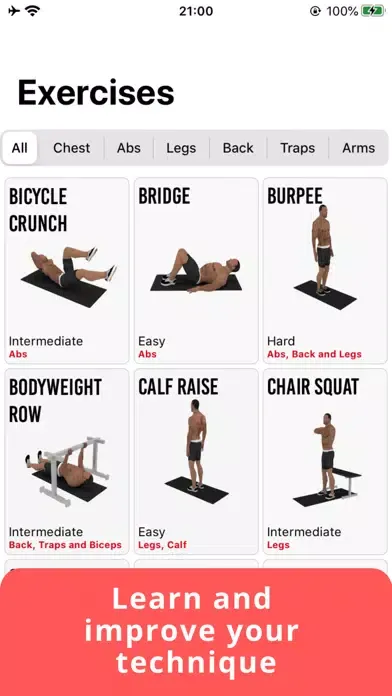 Bodyweight Workout Trainer Screenshots